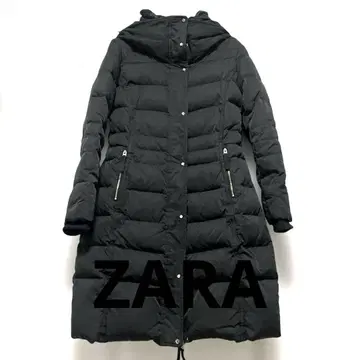ZARA 목 퍼 롱 다운 코트