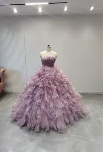 컬러 드레스 웨딩 드레스 핑크