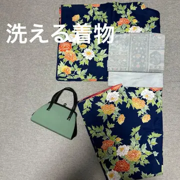 [ 워셔블 기모노 ] 코몬 이중 기모노 모란 기모노