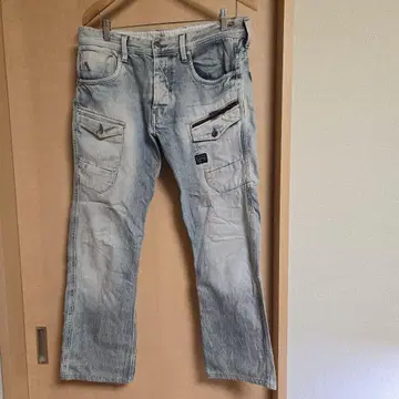 G-STAR 라이트 블루 스트레이트 데님 34