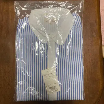 hiromichi 블루 화이트 스트라이프 와이셔츠