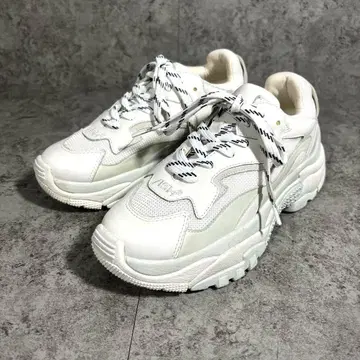 ASH 아쉬 23.5-24cm 통굽 대드 스니커즈 화이트 볼륨 밑창