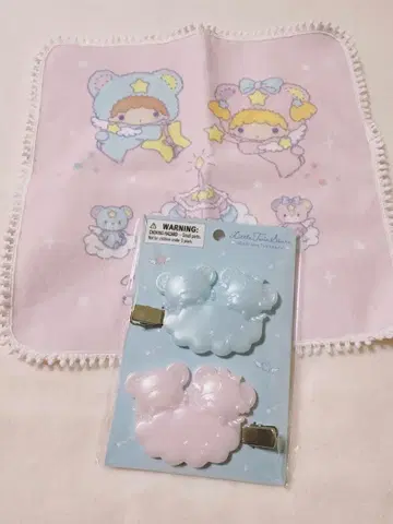 50주년 리틀트윈스타 키키라라 타월 손수건 헤어 클립 산리오