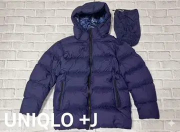 UNIQLO +J 라이트 다운 볼륨 후드티 L 블루