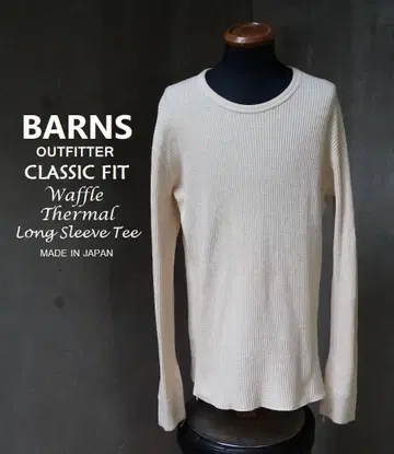 미사용 일본제 BARNS OUTFITTER 와플 서멀 긴팔T셔츠