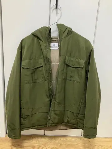 웜 패딩 후드티 OLIVE