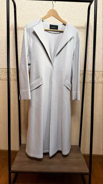 유나이티드 애로우즈 라이트 그레이 롱 코트 허리 벨트 포함