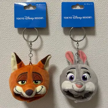 디즈니 주토피아 닉 주디 팬캡 키체인