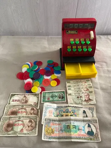 쇼와 레트로 Asahi 완구 금전 등록기, 코인 포함