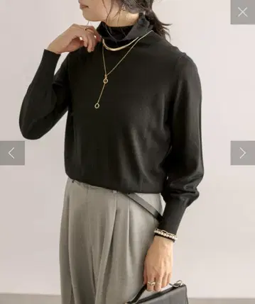 새상품 리브 드와 워셔블 천축 터틀 니트 블랙