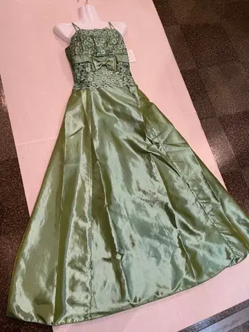 새상품 연주회/파티/무대/촬영/컬러 그린블루/케미컬 레이스 롱