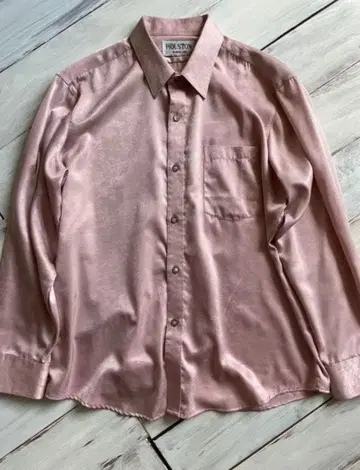 vintage 새틴 셔츠 핑크 HOUSTON 빈티지