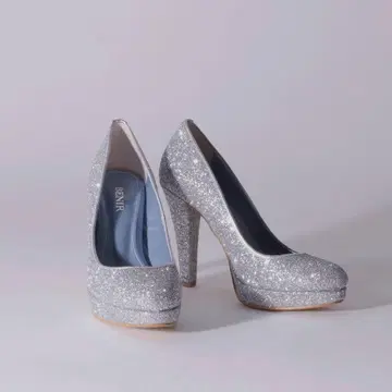 실버 글리터 하이힐