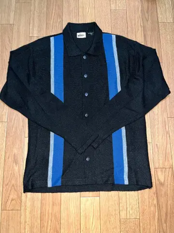 구제 의류 셔츠 스트라이프 블랙 x 파랑 x 그레이 Retre Blues