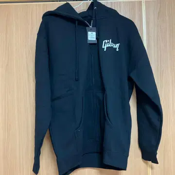 Gibson 블랙 풀 집업 후드티 그래픽