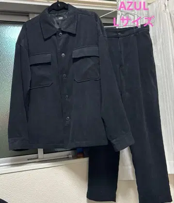 AZUL 셋업 블랙 사이즈 M 코듀로이 소재 상하의 아즐 블랙