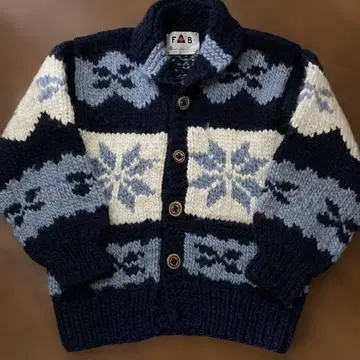 FAB 캐나다제 카우친 가디건 메이플 버튼