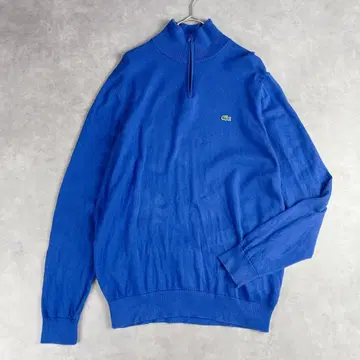 LACOSTE 라코스테 코튼 하프 지퍼 니트 파랑 사이즈 5 악어 자수