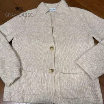 [ 새상품 ] Gran Sasso 아이보리 옷깃 가디건 자켓