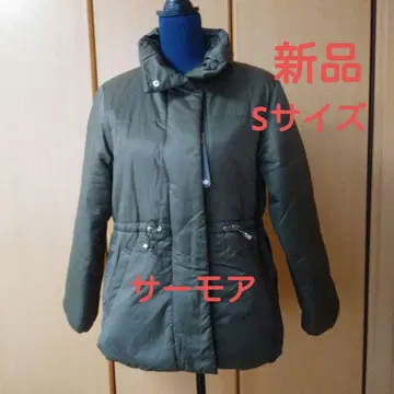 써모아 충전솜 퀼팅 바이컬러 코트 올리브