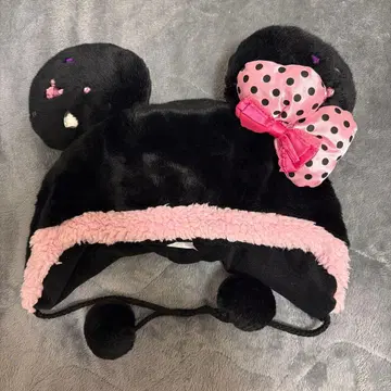 미키 팬 캡 핑크 리본