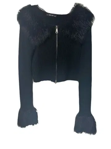 퍼 달린 블랙 가디건 헤이세이 갸루