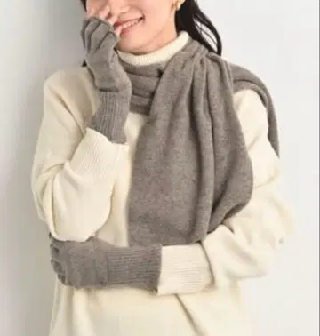[미개봉] 캐시미어 100% 머플러 + 손가락 장갑