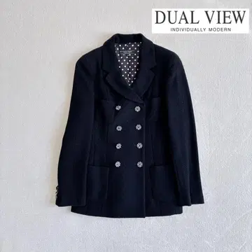 DUAL VIEW 듀얼뷰 트위드 자켓 더블 자켓 블랙
