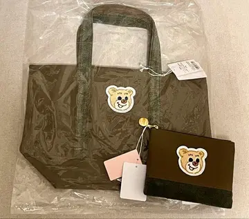 페이러 올드 테디 와펜 토트백 파우치 그린 카키
