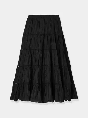 Cotton Tiered skirt 로브블랑 카지마리