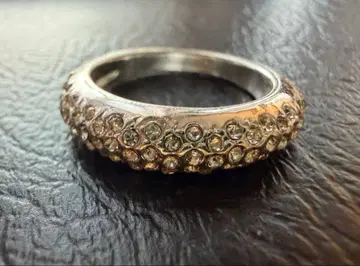 아쉬페프랑스 볼륨 실버 컬러 크리스탈 장식 반지 11호