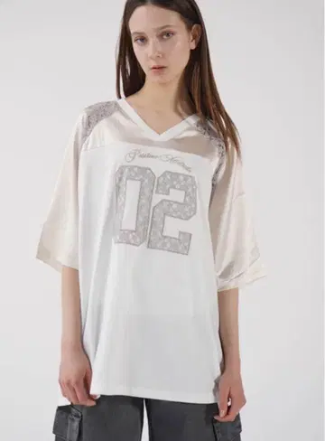 ETHROF 이사오브 화이트 오버 사이즈 게임 셔츠