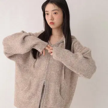 Heather WZIP 니트 후디