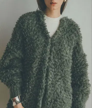 CLANE(클라네) 모헤어 루프 벌키 니트 가디건