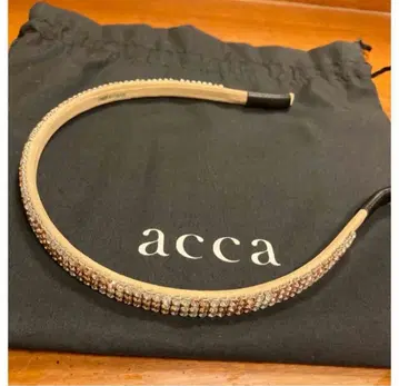 레어 새상품급 acca 아카 크리스탈 핑크 계열 베이지 3연 머리띠