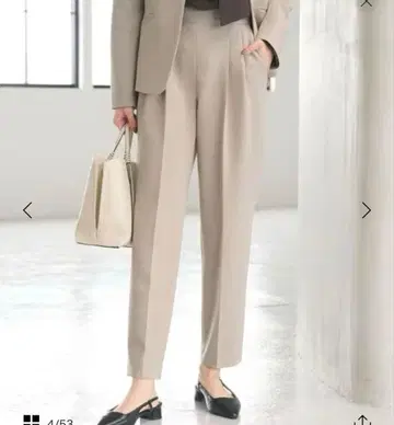 베이지 슬랙스 M(38) 허리밴딩