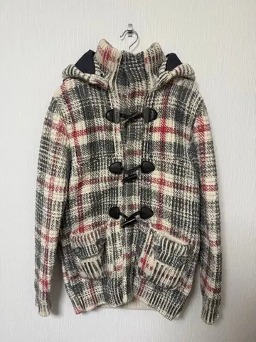 Bark 체크 무늬 더플 코트