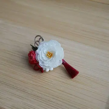 1/6 인형 사이즈 화이트 작약 헤어콤