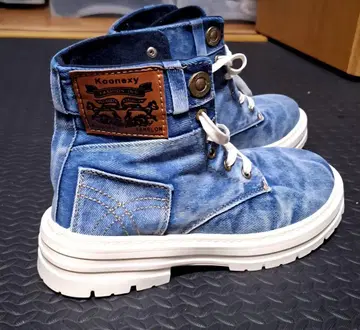 데님 블루 하이컷 스니커즈