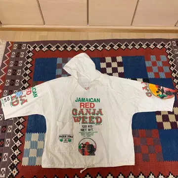 JAMAICAN RED GANJA WEED 후드티 얇은 반팔 후드티