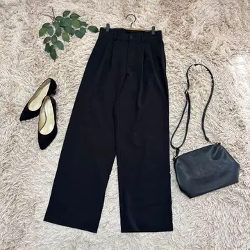 6664 미밈 셀렉 턱 팬츠 [ ML 상당 ] 블랙/하이웨스트