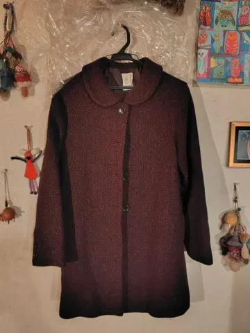 버건디 롱 코트