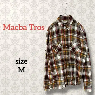 맥바드로스 [ M ] 코튼 플란넬 체크 셔츠 일본제 캐주얼 긴팔