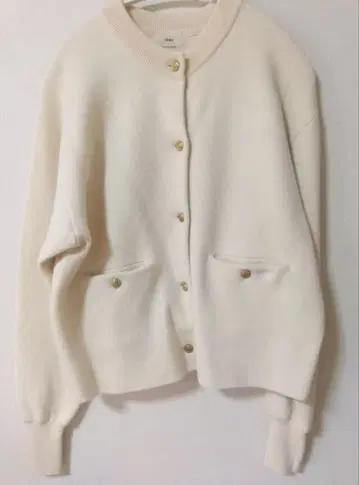 이에나 더블 페이스 니트 가디건 화이트