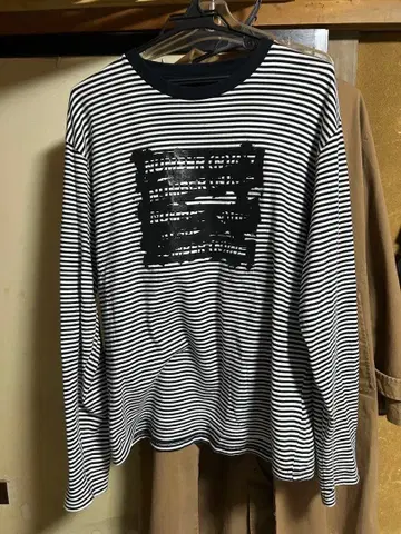 넘버 (n)인인 데님 롱 티셔츠 보더