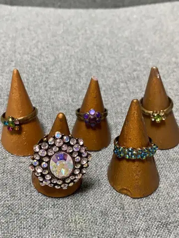 미사용 새상품 미하엘 네그린 반지 5세트 스와로브스키 크리스탈 꽃반지