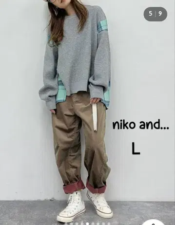 새상품 niko and - 코튼 3D 팬츠 모듬 2 카멜 L