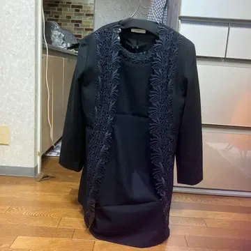 블랙 레이스 원피스 수트