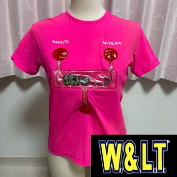 [레어템] W&LT 네온 핑크 티셔츠