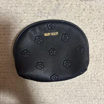 MARY QUANT 블랙 플라워 파우치